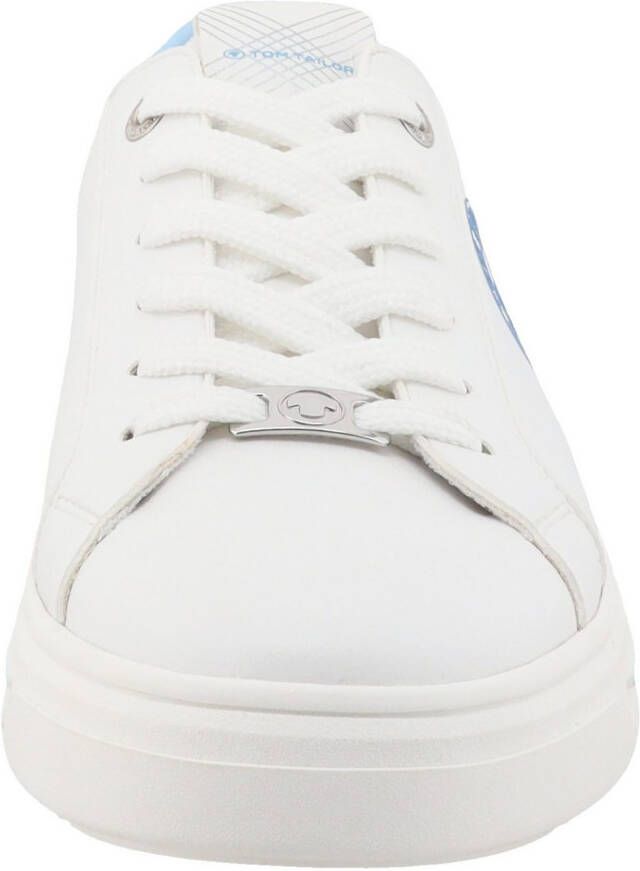 Tom Tailor Plateausneakers lage schoen vrijetijdsschoen veterschoen contrastafwerking op de hiel
