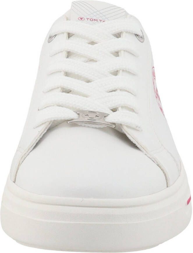 Tom Tailor Plateausneakers lage schoen vrijetijdsschoen veterschoen contrastafwerking op de hiel