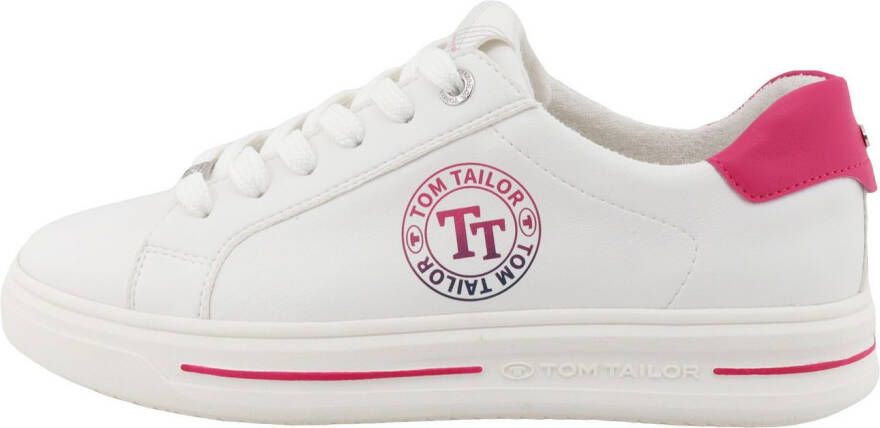 Tom Tailor Plateausneakers lage schoen vrijetijdsschoen veterschoen contrastafwerking op de hiel