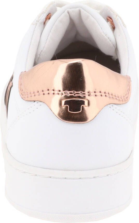 Tom Tailor Plateausneakers Contrastafwerking in metalliclook vrijetijdsschoen lage schoen veterschoen