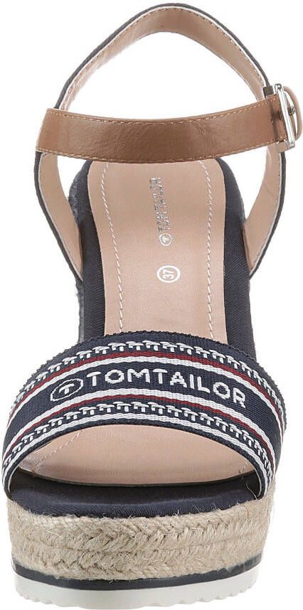 Tom Tailor Sleehaksandaaltjes met beleg van raffia