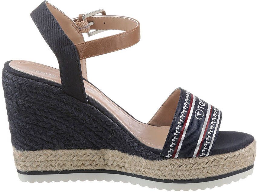 Tom Tailor Sleehaksandaaltjes met beleg van raffia