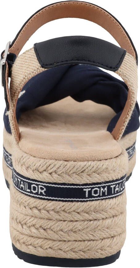Tom Tailor Sleehaksandaaltjes Mimi zomerschoen sandaal keilhak met klittenbandsluiting