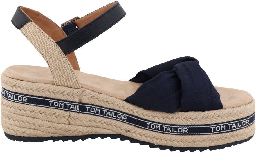 Tom Tailor Sleehaksandaaltjes Mimi zomerschoen sandaal keilhak met klittenbandsluiting