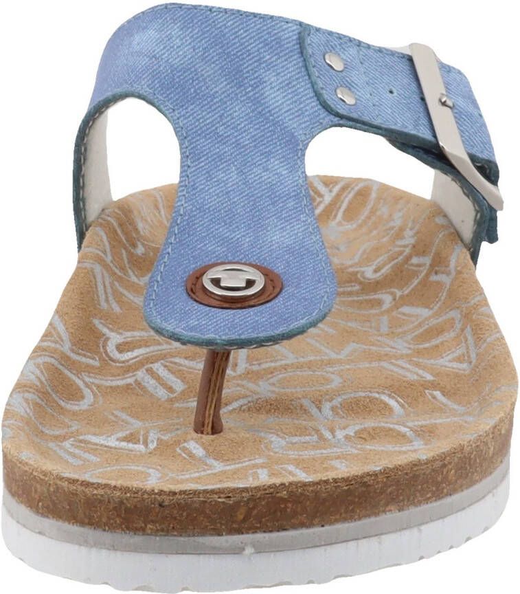 Tom Tailor Teenslippers flats zomerschoen dianette strand schoen in jeans-look