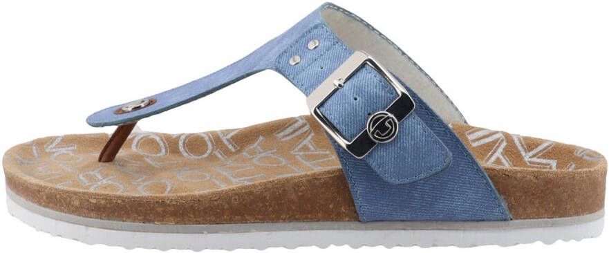 Tom Tailor Teenslippers flats zomerschoen dianette strand schoen in jeans-look
