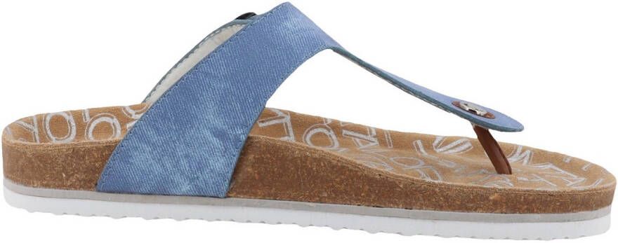 Tom Tailor Teenslippers flats zomerschoen dianette strand schoen in jeans-look