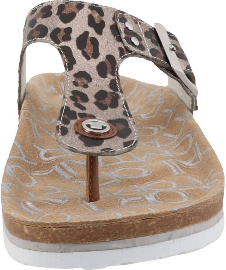 Tom Tailor Teenslippers zomerschoen dianette flats in leeuw-look