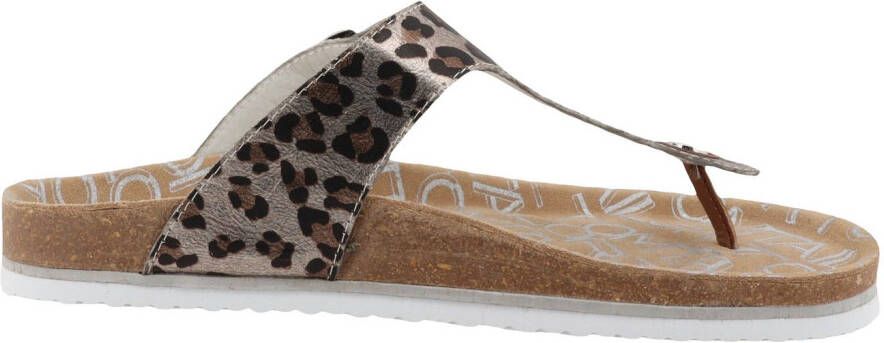 Tom Tailor Teenslippers zomerschoen dianette flats in leeuw-look