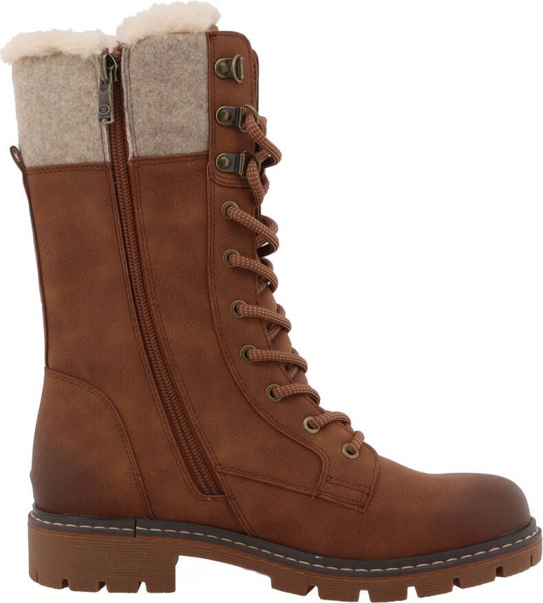 Tom Tailor Winterlaarzen hakken winterlaarzen veterschoenen in modieuze used-look