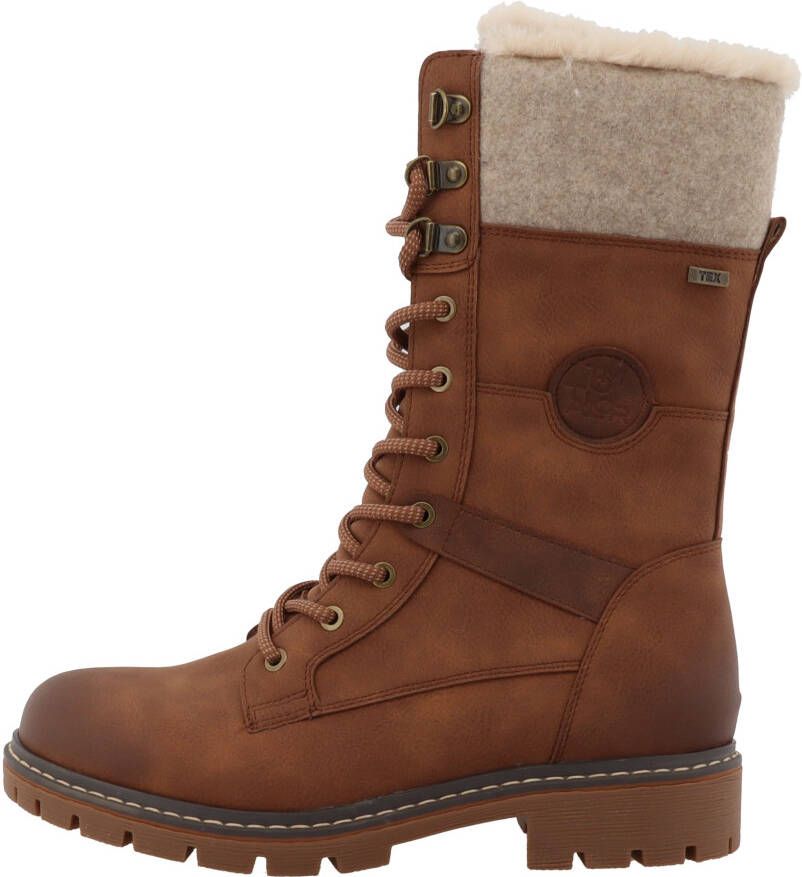 Tom Tailor Winterlaarzen hakken winterlaarzen veterschoenen in modieuze used-look