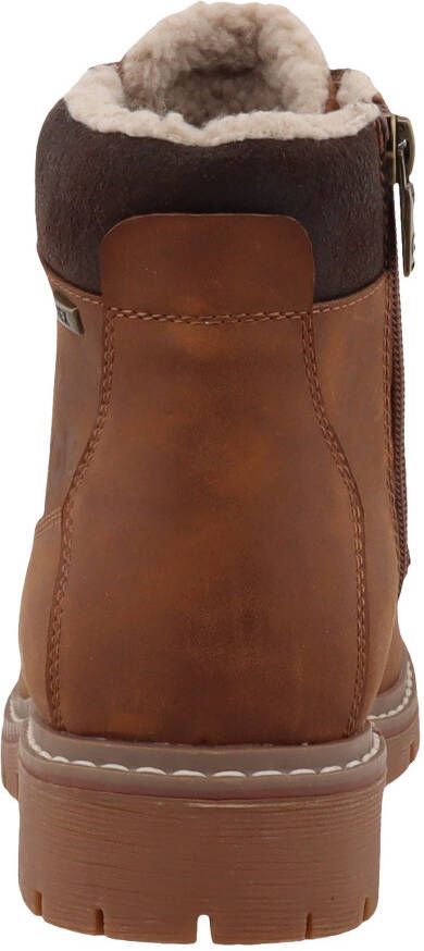 Tom Tailor Winterlaarzen hakken winter-enkellaars veterschoenen met logo-decoratie