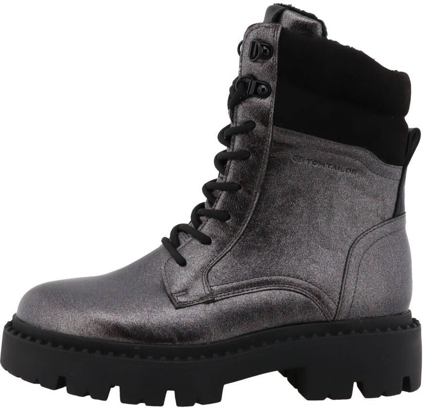 Tom Tailor Winterlaarzen hakken veterschoenen winter-enkellaars met ritssluiting