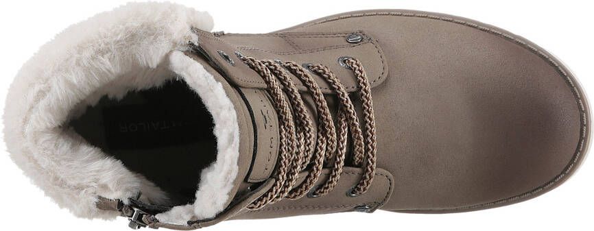 Tom Tailor Winterlaarzen blokhak veterschoenen winterlaarsjes modieuze decoratieve gesp