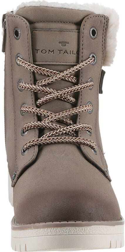 Tom Tailor Winterlaarzen blokhak veterschoenen winterlaarsjes modieuze decoratieve gesp