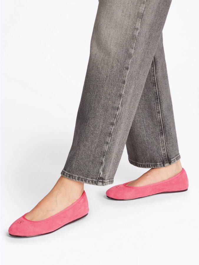 Tommy Hilfiger Ballerina's TH HARDWARE SUEDE BALLERINA flats zakelijke schoen comfortschoen instapschoen met th-logo