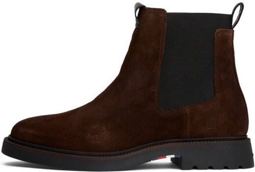 Tommy Hilfiger Chelsea-boots HILFIGER COMFORT LWT SDE CHELSEA blokhak herfstmode zakelijke schoen tweezijdige stretchinzet
