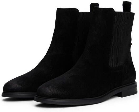 Tommy Hilfiger Chelsea-boots FLAG SUEDE CHELSEA BOOT enkellaarsjes zakelijke schoen met hardcover vlag op de hiel