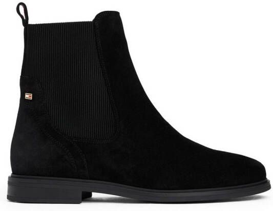 Tommy Hilfiger Chelsea-boots FLAG SUEDE CHELSEA BOOT enkellaarsjes zakelijke schoen met hardcover vlag op de hiel