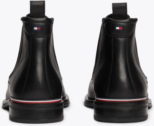 Tommy Hilfiger Chelsea-boots CORE RWB HILFIGER LTH CHELSEA hakken enkellaars zakelijke schoen met strepen op de hiel