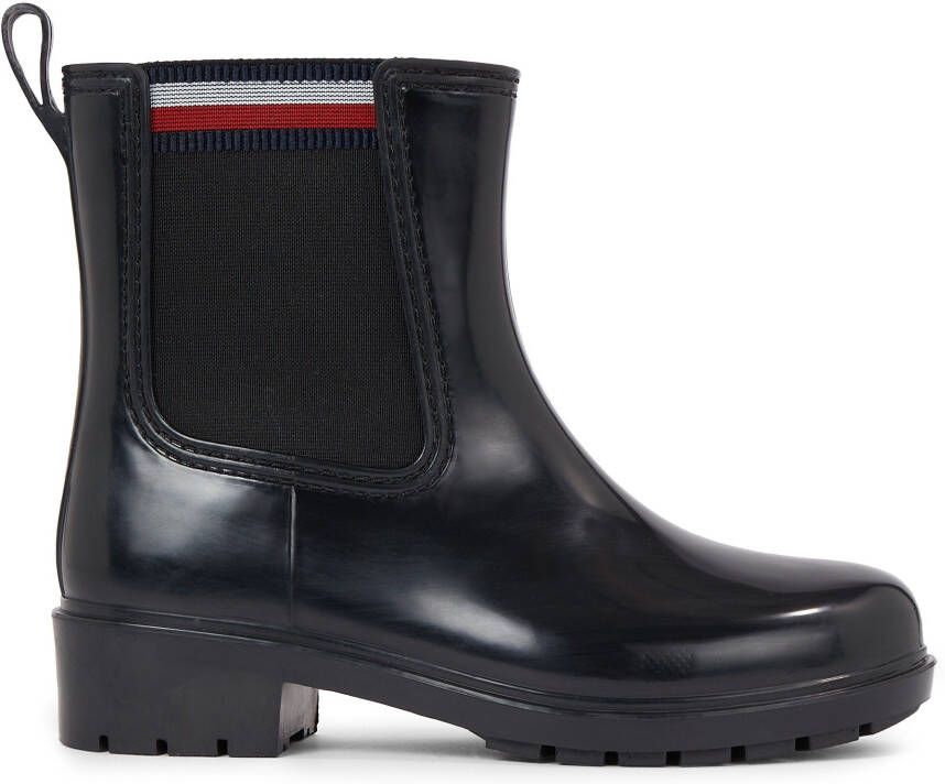 Tommy Hilfiger Chelsea-boots CORPORATE ELASTIC RAINBOOT met stretchinzet aan beide zijden