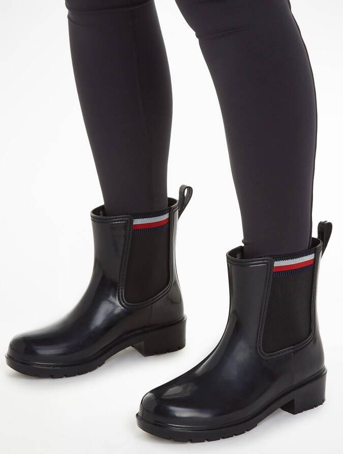 Tommy Hilfiger Chelsea-boots CORPORATE ELASTIC RAINBOOT met stretchinzet aan beide zijden