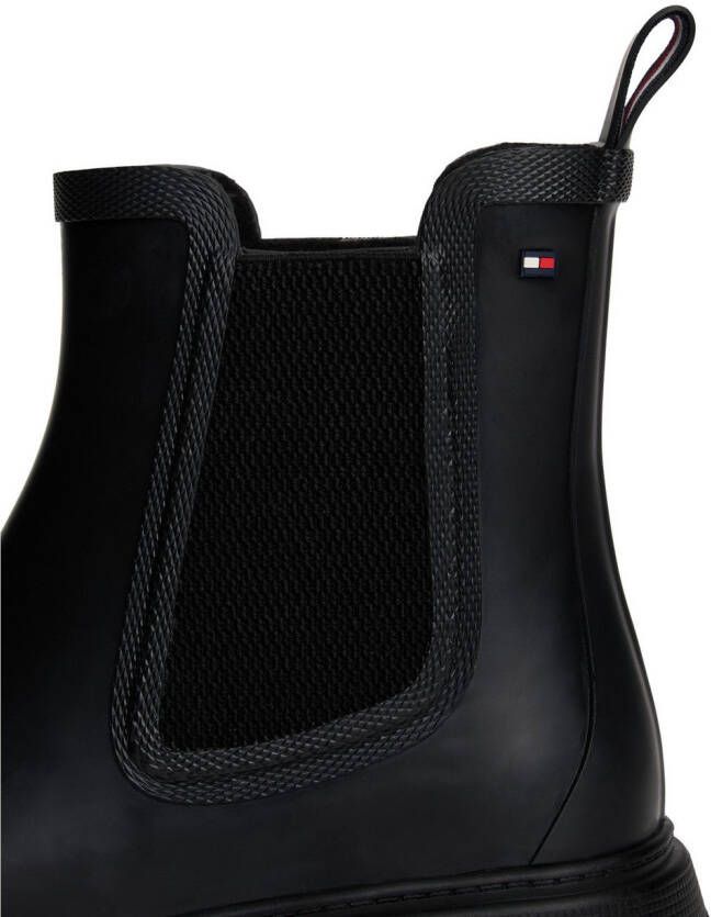 Tommy Hilfiger Chelsea-boots FLAG ANKLE RAINBOOT WARM LINING blokhak regenlaarzen enkellaarsjes met vlaggenborduurwerk
