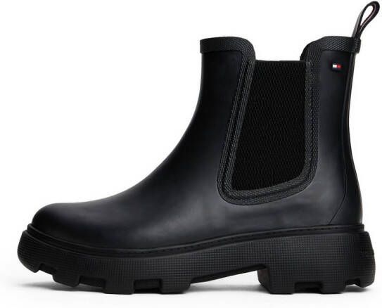 Tommy Hilfiger Chelsea-boots FLAG ANKLE RAINBOOT WARM LINING blokhak regenlaarzen enkellaarsjes met vlaggenborduurwerk