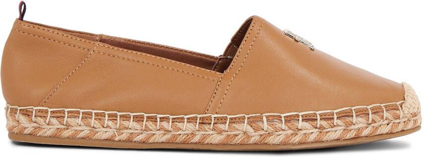 Tommy Hilfiger Espadrilles TH LEATHER FLAT ESPADRILLE Zomerschuh strand schoen loafer slipper met TH-logo
