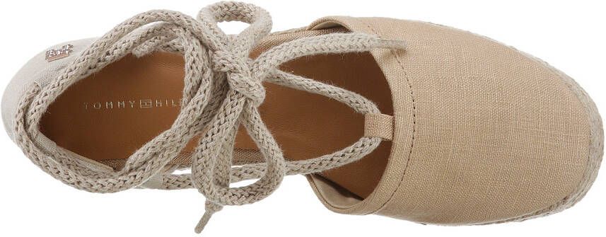 Tommy Hilfiger Espadrilles CLOSED TOE LINEN FLATFORM zomerschoen wig hak met mooie enkelveters