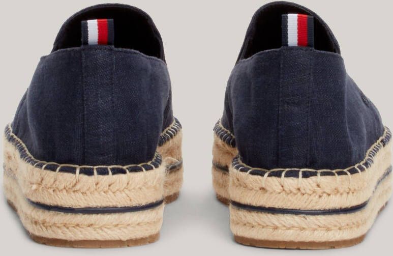 Tommy Hilfiger Espadrilles TH EMBROIDERED CANVAS FLATFORM zomerschoen instapschoen slipper met jute-beklede plateau