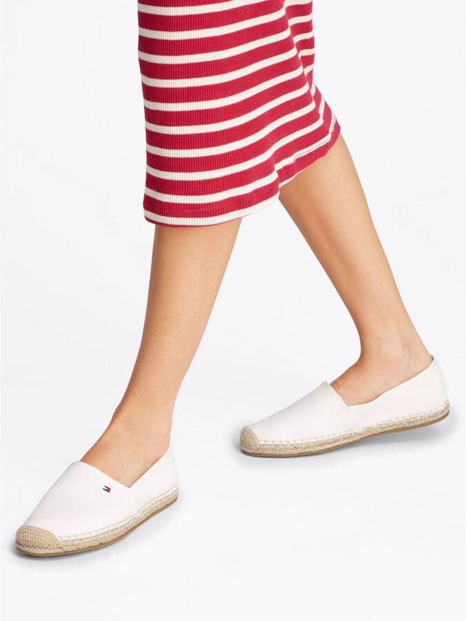 Tommy Hilfiger Espadrilles FLAG CANVAS ESPADRILLE slippers flats comfortabele schoen met bamboe bekleding en decoratieve naden