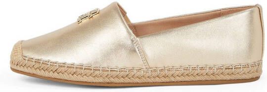 Tommy Hilfiger Espadrilles TH LOGO METALLIC LEATHER ESPAD zomerschoen slippers instapschoen met th-sieraandeel