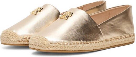 Tommy Hilfiger Espadrilles TH LOGO METALLIC LEATHER ESPAD zomerschoen slippers instapschoen met th-sieraandeel