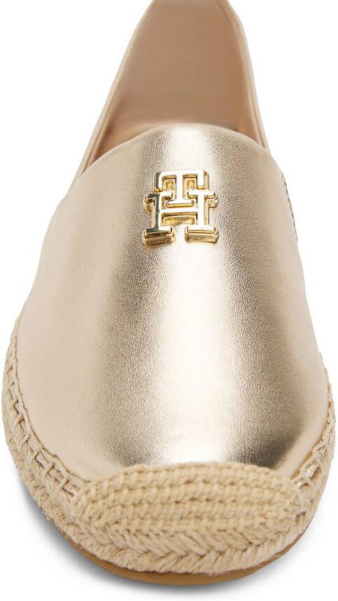 Tommy Hilfiger Espadrilles TH LOGO METALLIC LEATHER ESPAD zomerschoen slippers instapschoen met th-sieraandeel