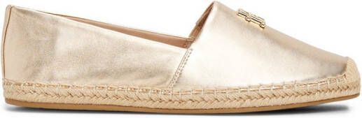 Tommy Hilfiger Espadrilles TH LOGO METALLIC LEATHER ESPAD zomerschoen slippers instapschoen met th-sieraandeel