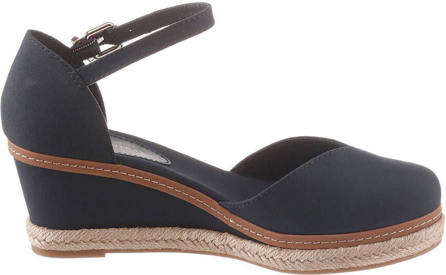Tommy Hilfiger Gesppumps BASIC CLOSED TOE MID WEDGE sandaal met bandjes sleehak zomerschoen met verstelbare gesp