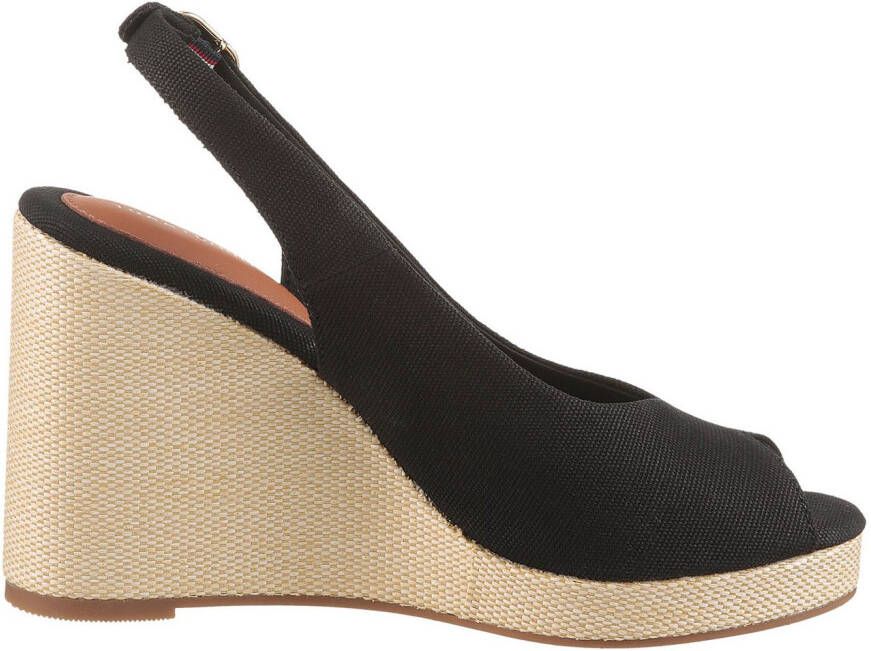 Tommy Hilfiger Highheel sandaaltjes FLAG HIGH WEDGE ESPAD SLINGBACK