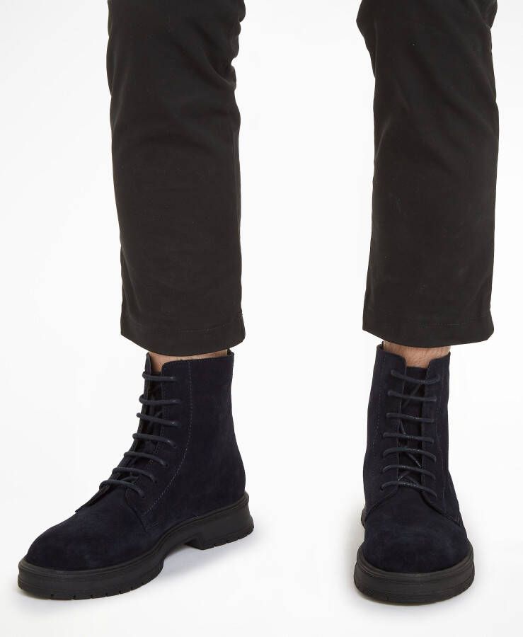 Tommy Hilfiger Hoge veterschoenen HILFIGER CORE SUEDE BOOT met gestreepte aantreklus