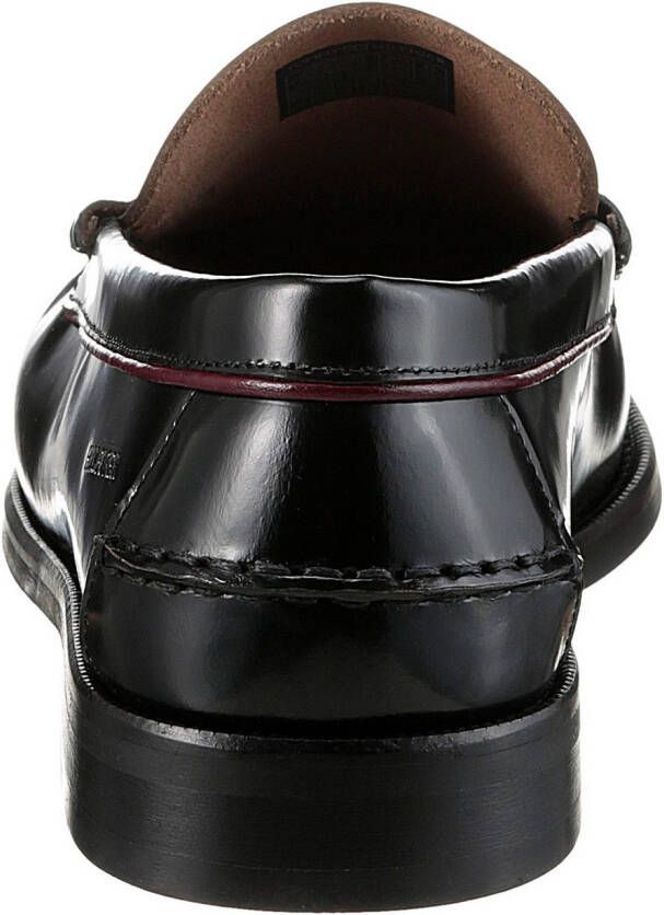 Tommy Hilfiger Instappers CLASSIC HILFIGER LEATHER LOAFER blokhak zakelijke mode feestmode met mokassinnaad