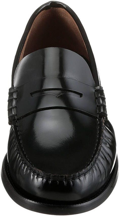 Tommy Hilfiger Instappers CLASSIC HILFIGER LEATHER LOAFER blokhak zakelijke mode feestmode met mokassinnaad