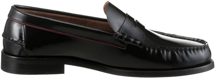 Tommy Hilfiger Instappers CLASSIC HILFIGER LEATHER LOAFER blokhak zakelijke mode feestmode met mokassinnaad