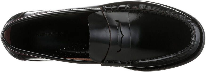 Tommy Hilfiger Instappers CLASSIC HILFIGER LEATHER LOAFER blokhak zakelijke mode feestmode met mokassinnaad