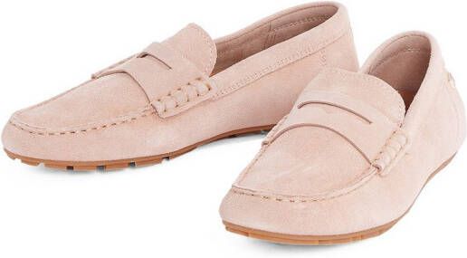 Tommy Hilfiger Instappers FLAG SOFT SUEDE DRIVER LOAFER instapschoen comfortabele schoen moccasin flats met modieuze decoratieve sluiting