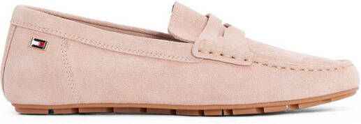Tommy Hilfiger Instappers FLAG SOFT SUEDE DRIVER LOAFER instapschoen comfortabele schoen moccasin flats met modieuze decoratieve sluiting