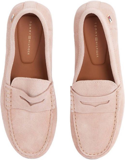 Tommy Hilfiger Instappers FLAG SOFT SUEDE DRIVER LOAFER instapschoen comfortabele schoen moccasin flats met modieuze decoratieve sluiting
