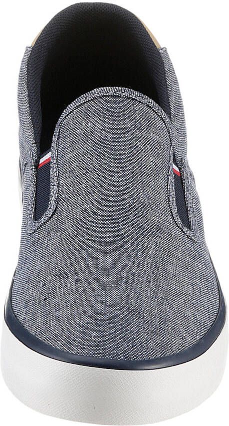 Tommy Hilfiger Instappers TH HI VULC LOW SLIPON CHAMBRAY Slip-on sneaker vrijetijdsschoen met praktische stretchinzetten