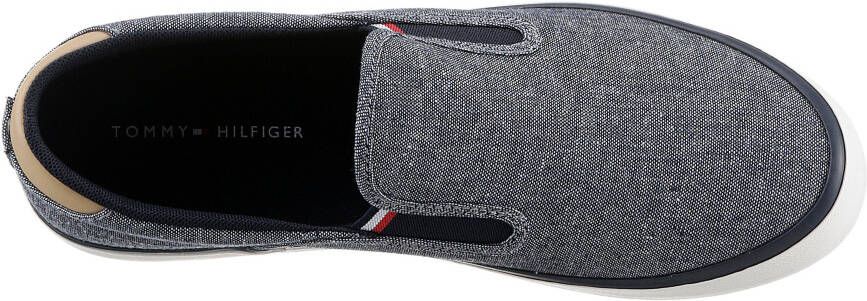 Tommy Hilfiger Instappers TH HI VULC LOW SLIPON CHAMBRAY Slip-on sneaker vrijetijdsschoen met praktische stretchinzetten