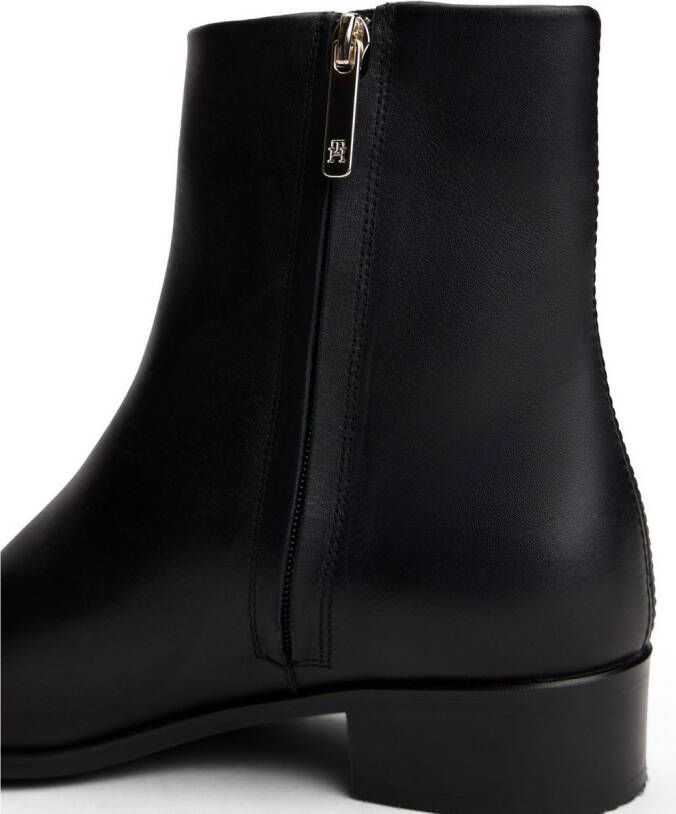 Tommy Hilfiger Laarsjes TH LEATHER POINTY ZIP BOOTIE