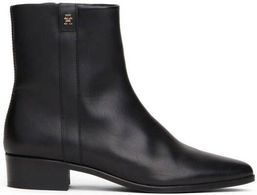 Tommy Hilfiger Laarsjes TH LEATHER POINTY ZIP BOOTIE